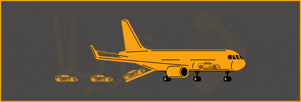 شحن جوي سيارات من الامارات دبي تريلا